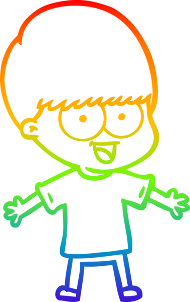 gökkuşağı gradyanı çizimi bir insan tarafından çizilmiş mutlu bir çizgi film çocuğu