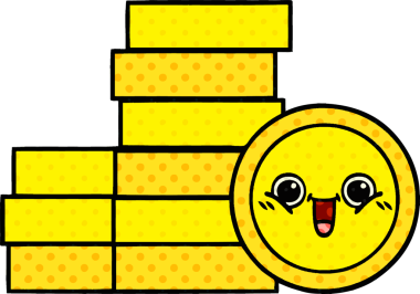 bir insan tarafından çizilmiş bir madeni paranın çizgi filmi