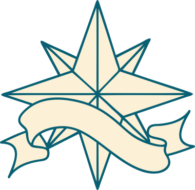 Bir insan tarafından çizilmiş geleneksel bir yıldız dövmesi