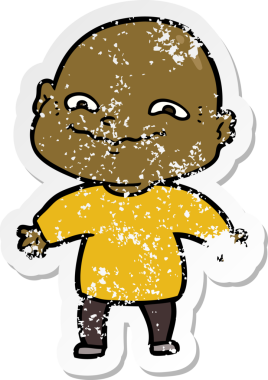 Bir insan tarafından çizilmiş gergin bir adamın sıkıntılı çıkartması.