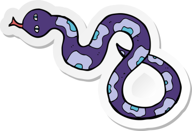 Bir insan tarafından çizilmiş çizgi film yılanının çıkartması.