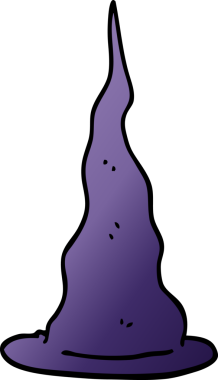 Bir insan tarafından çizilmiş karalama cadı şapkası.