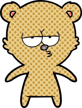 Bir insan tarafından çizilmiş sıkılmış ayı çizgi filmi