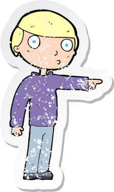 Bir insan tarafından çizilmiş karikatür adamın gerilmiş çıkartması.