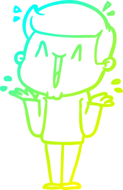 Bir insan tarafından çizilmiş, heyecanlı bir çizgi film çizimi.