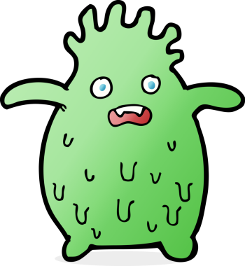 Bir insan tarafından çizilmiş komik balçık canavarı.