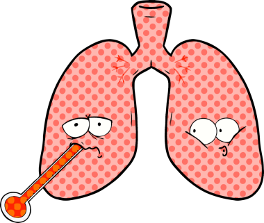 Bir insan tarafından çizilmiş sağlıksız akciğerler.