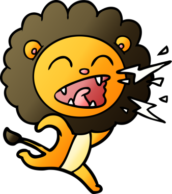 Bir insan tarafından çizilmiş koşu aslanı.