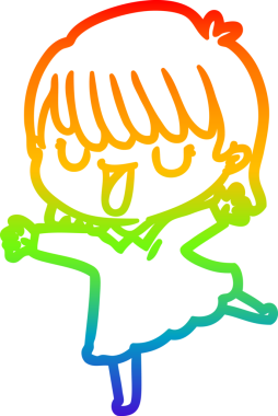 gökkuşağı gradyan çizimi bir insan tarafından çizilmiş bir karikatür kadın