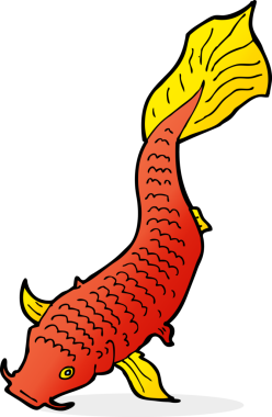 bir insan tarafından çizilmiş karikatür balığı