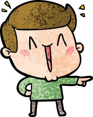 Bir insan tarafından çizilmiş heyecanlı bir çizgi film.