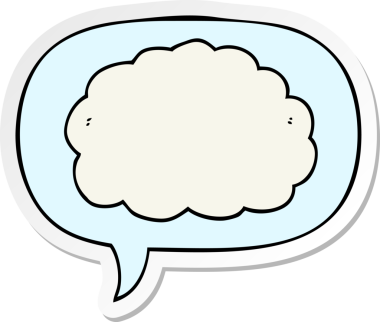 Bir insan tarafından çizilmiş balon çıkartmalı çizgi film bulutu.