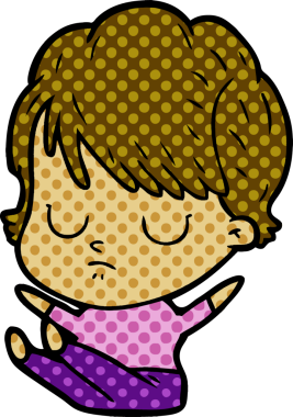 Bir insan tarafından çizilmiş karikatür kadın.