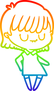 gökkuşağı gradyan çizimi bir insan tarafından çizilmiş bir karikatür kadın