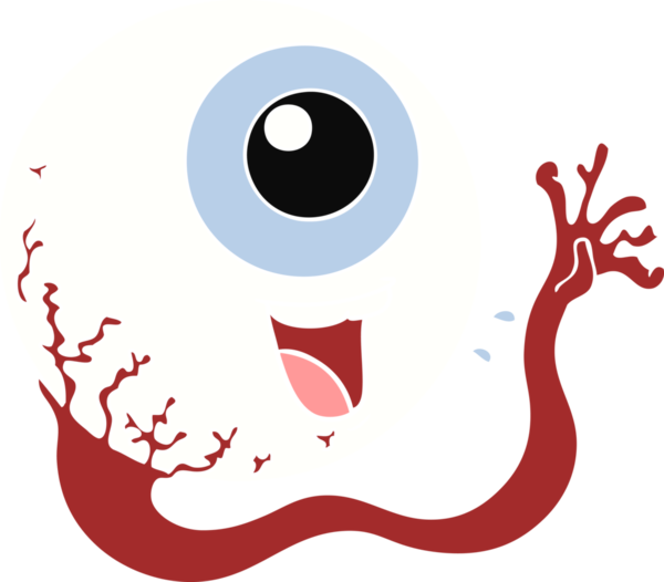 Bir insan tarafından çizilmiş düz renkli çizgi film göz.