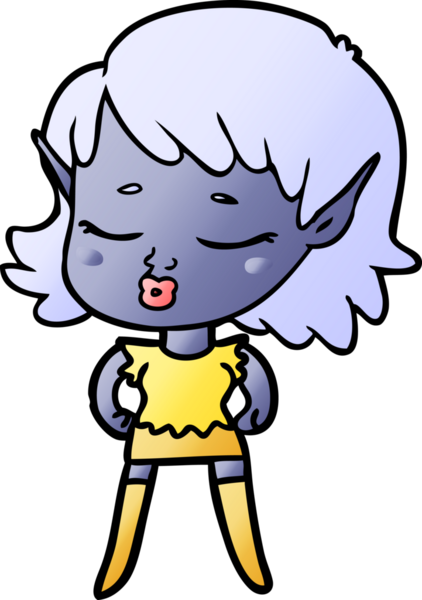 Bir insan tarafından çizilmiş güzel elf kızı.