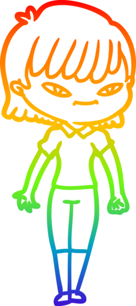 gökkuşağı gradyan çizimi bir insan tarafından çizilmiş bir karikatür kadın