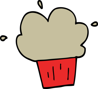 Bir insan tarafından çizilmiş çizgi film keki.