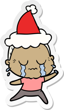 Ağlayan, Noel Baba şapkası takan yaşlı bir kadının bir insan tarafından çizilmiş el yazısı.