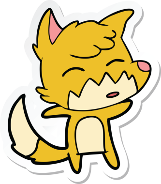 Bir insan tarafından çizilmiş bir tilkinin çıkartması.