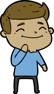 Bir insan tarafından çizilmiş mutlu çizgi film adamı.