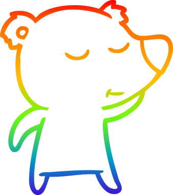 Bir insan tarafından çizilmiş mutlu bir çizgi film ayısının çizimi.