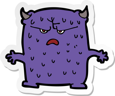 Bir insan tarafından çizilmiş küçük bir uzaylı çizgi film çıkartması.