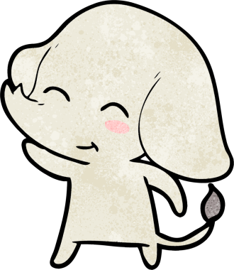 Bir insan tarafından çizilmiş şirin bir fil.