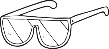 Bir insan tarafından çizilmiş siyah beyaz karikatür gözlüğü.