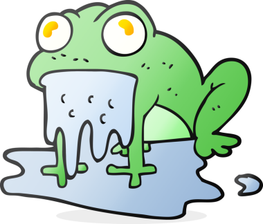 Bir insan tarafından çizilmiş el yazısıyla çizilmiş iğrenç küçük bir kurbağa.