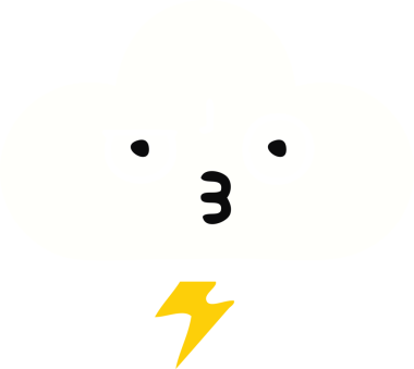 Bir insan tarafından çizilmiş bir gök gürültüsü bulutunun düz renk retro karikatürü