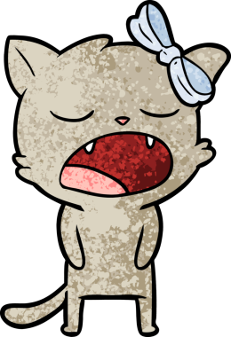 Bir insan tarafından miyavlanan kedi çizgi filmi.