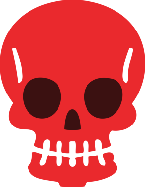 Bir insan tarafından çizilmiş tuhaf bir kafatası.