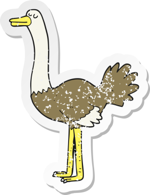 Bir insan tarafından çizilmiş deve kuşunun gerilimli çıkartması.