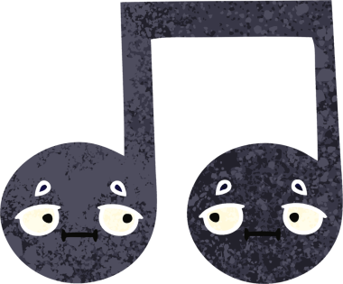 Bir insan tarafından çizilmiş bir notanın retro çizim tarzı karikatürü