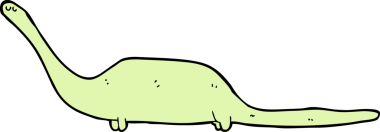 Bir insan tarafından çizilmiş karikatür dinozor.