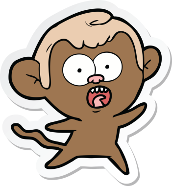 Bir insan tarafından çizilmiş bir karikatür çıkartması.