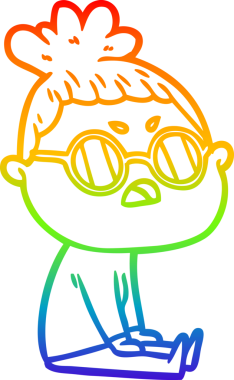 Gökkuşağı gradyan çizimi bir insan tarafından çizilmiş bir çizgi film.