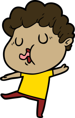 Bir insan tarafından çizilmiş çizgi film şarkıcısı.