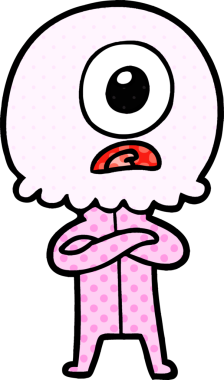 Çizgi film Tepegöz uzaylı uzay adamı bir insan tarafından çizildi.