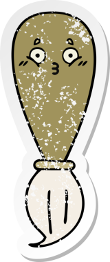 Bir insan tarafından çizilmiş karikatür fırçasının sıkıntılı çıkartması.