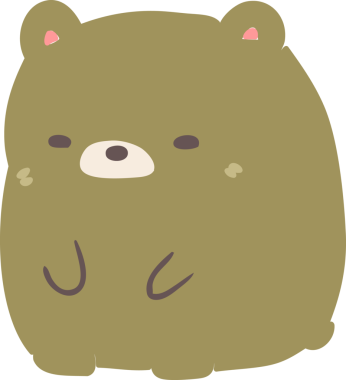 Bir insan tarafından çizilmiş üzgün ayı çizgi filmi.