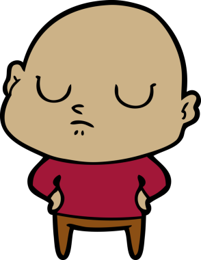 bir insan tarafından çizilmiş kel bir adam.