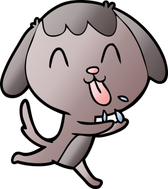 Bir insan tarafından çizilmiş şirin bir çizgi film köpeği.