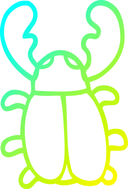 Bir çizgi filmin soğuk gradyan çizimi insan tarafından çizilmiş dev bir böcek.