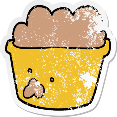 Bir insan tarafından çizilmiş bir saksı toprağın sıkıntılı çıkartması.