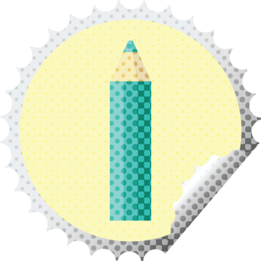 yeşil renkli kalem grafik vektör illüstrasyon yuvarlak etiket bir insan tarafından çizilmiş