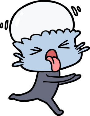 Bir insan tarafından çizilmiş garip bir uzaylı çizgi filmi.