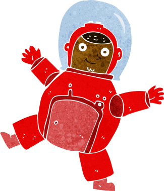 Bir insan tarafından çizilmiş bir astronot.