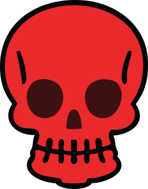 Bir insan tarafından çizilmiş tuhaf bir kafatası.